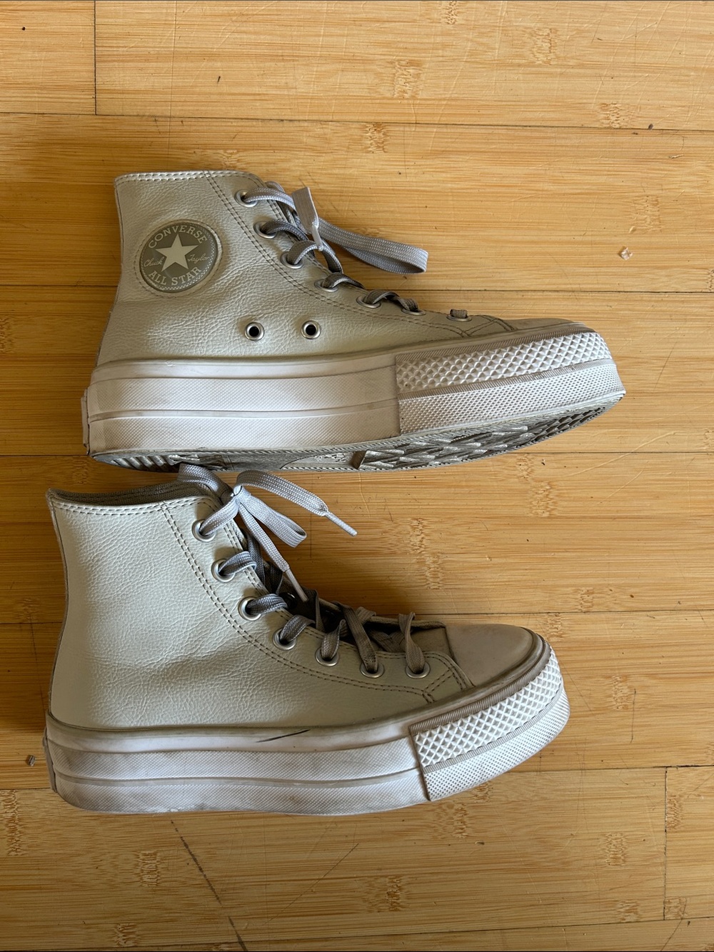 Converse Light Off White High-Top Platform Sneakers